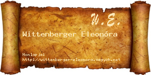 Wittenberger Eleonóra névjegykártya